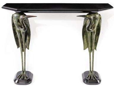 View full screen - View 1 of Lot 119. AFTER ALBERT CHEURET | AUX DEUX HÉRONS SIDE TABLE, DESIGNED CIRCA 1925.