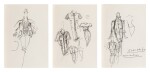 Three original sketches for fashion