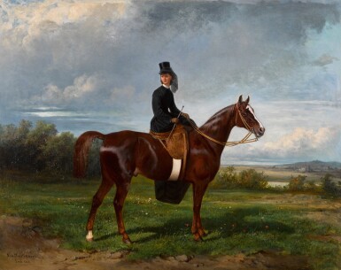 View full screen - View 1 of Lot 26. Equestrian Portrait of Seymourina Poirson.