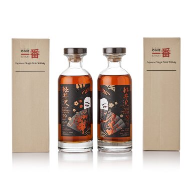 View full screen - View 1 of Lot 5109. 輕井澤 Karuizawa Aika Geisha Set Cask #8897 & Cask #5347 NV (2 BT70).