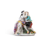 A Meissen porcelain figure group of lovers, circa 1740