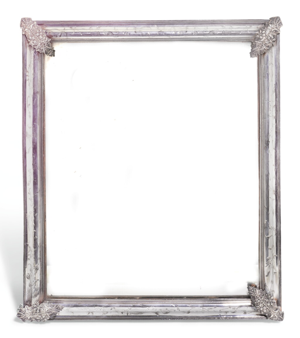 View full screen - View 1 of Lot 24. A CHARLES II CHINOISERIE SILVER-MOUNTED WALL MIRROR, UNMARKED, LONDON, CIRCA 1680.