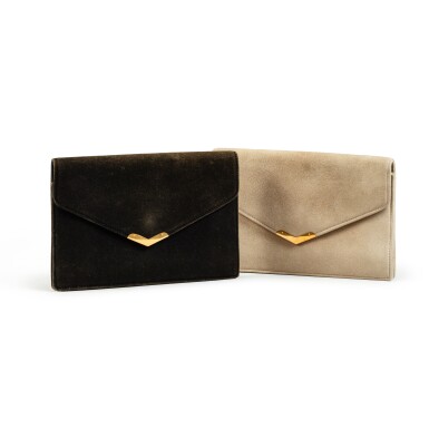 View full screen - View 1 of Lot 253. Hermès Two Suede Pochettes.