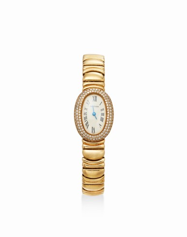 View full screen - View 1 of Lot 1871. Baignoire, Reference 1950 A yellow gold and diamond-set bracelet watch, Circa 2000.