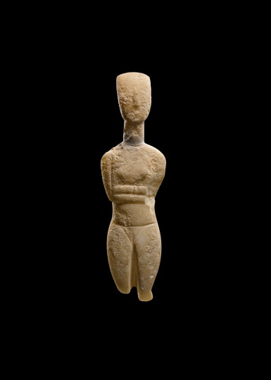 View full screen - View 1 of Lot 203. A Cycladic Marble Figure of a Goddess, Early Bronze Age II, circa 2600-2500 B.C..
