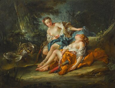 View full screen - View 1 of Lot 97. Two nymphs in a woodland bower.