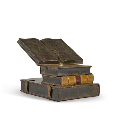 View full screen - View 1 of Lot 25. An unusual reading stand in the form of a pile of books, probably English, 20th century.