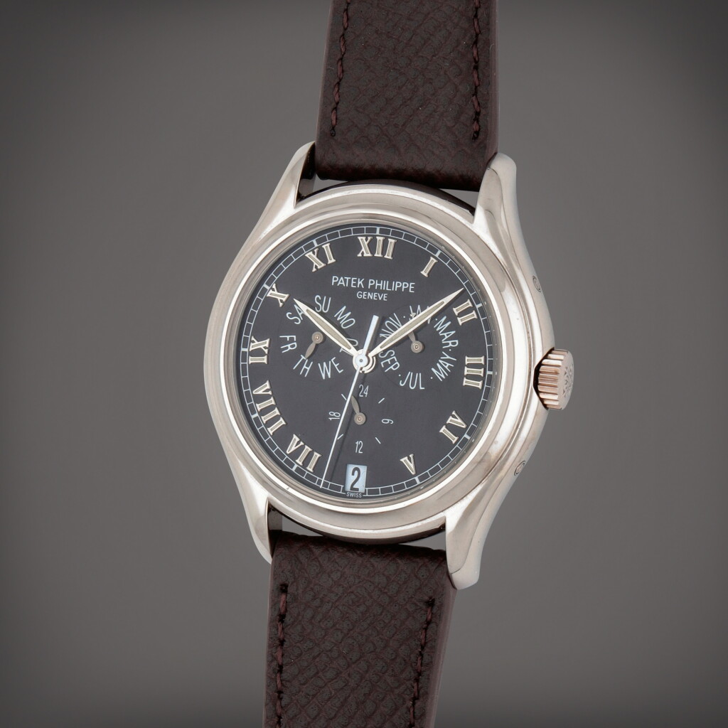 View full screen - View 1 of Lot 236. Reference 5035G | A white gold annual calendar wristwatch with 24 hour indication | Circa 1999.