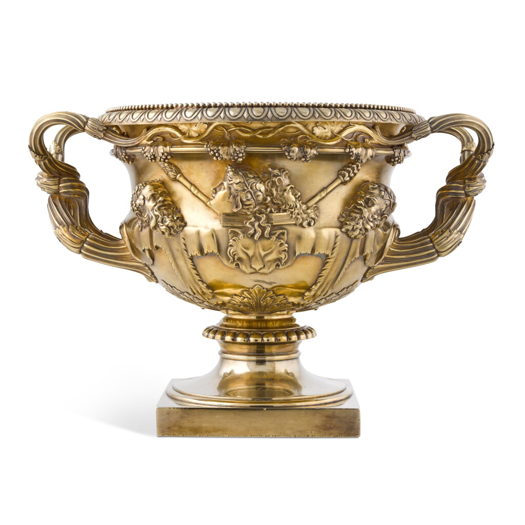 View full screen - View 1 of Lot 53. A George III silver-gilt Warwick vase, Paul Storr, London, 1812, for Rundell, Bridge & Rundell.