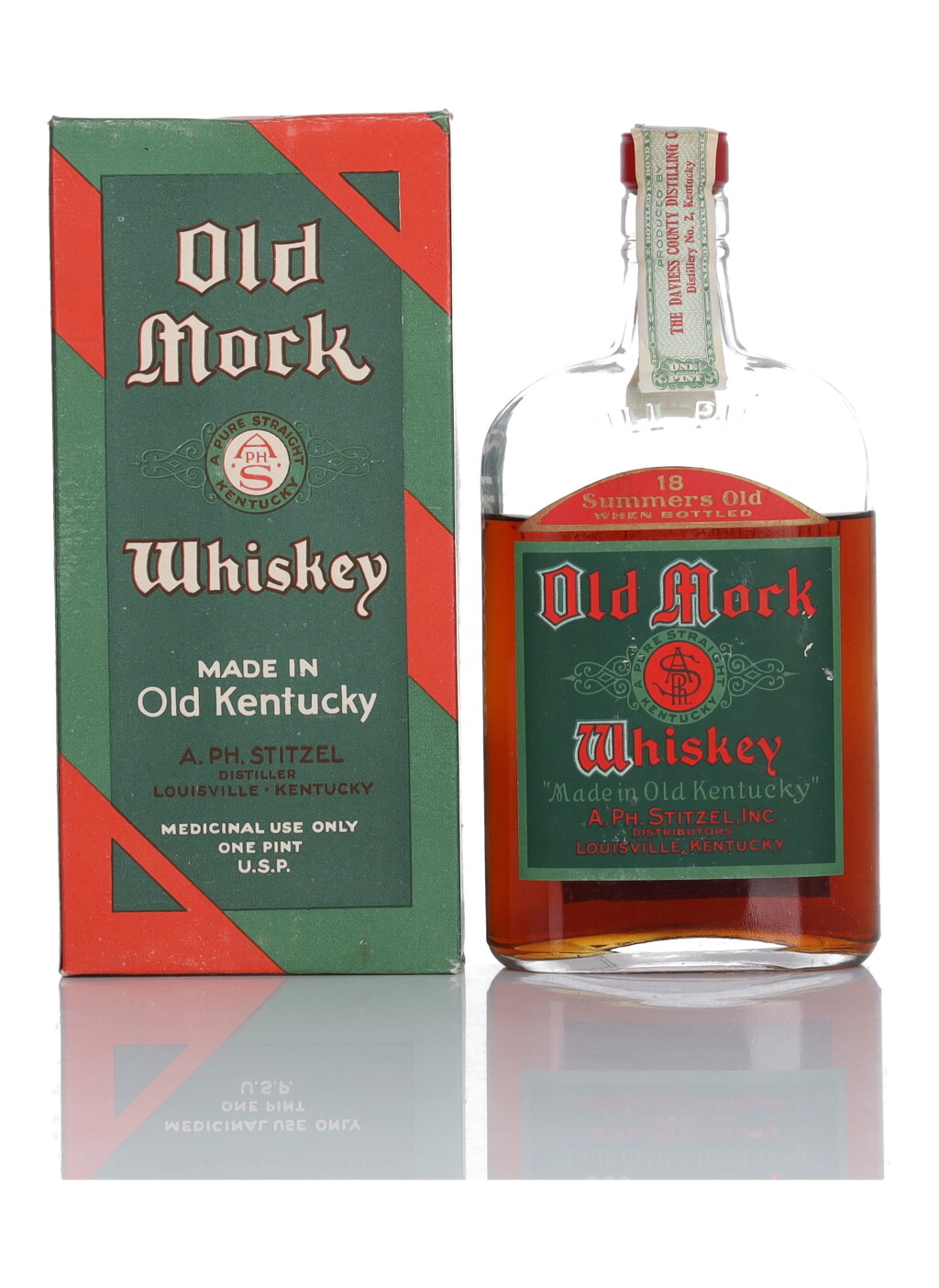 View full screen - View 1 of Lot 165. Old Mock 18 Year Old 100 Proof 1916 (1 Pint).