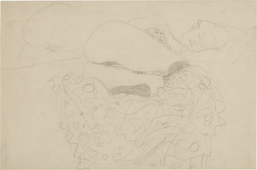 View full screen - View 1 of Lot 267. Liegender Halbakt nach rechts, die Beine angezogen, Wiederholung der Gesaßpartie (Lying Half Nude to the Right, Legs Drawn Up, Repetition of the Backside).
