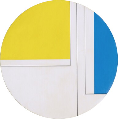 View full screen - View 1 of Lot 743. Pale Yellow and Blue Tondo.