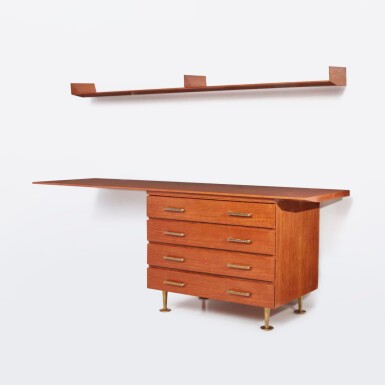 View full screen - View 1 of Lot 50. Unique Desk and Wall Shelf.