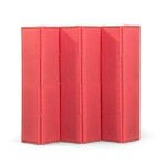 Paravent à six feuilles en coton rouge, travail moderne