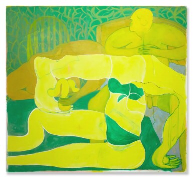 View full screen - View 1 of Lot 857. Posing Yellow Figure.