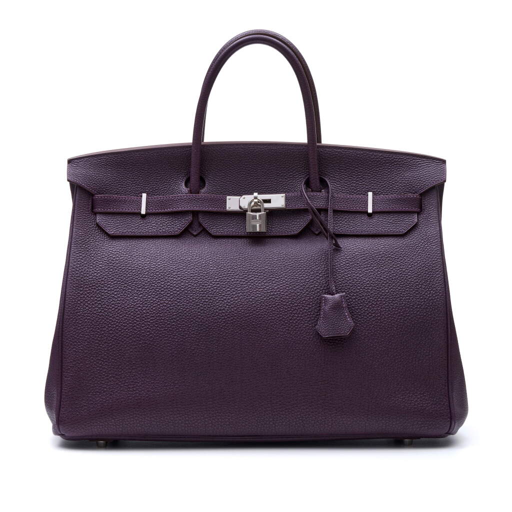 View full screen - View 1 of Lot 367. Raisin Birkin 40cm in Togo Leather with Palladium Hardware, 2008.