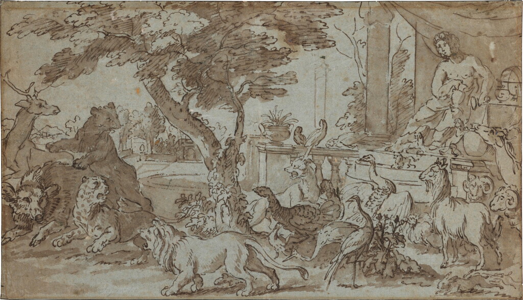 View full screen - View 1 of Lot 32. Animals before a figure of Bacchus.
