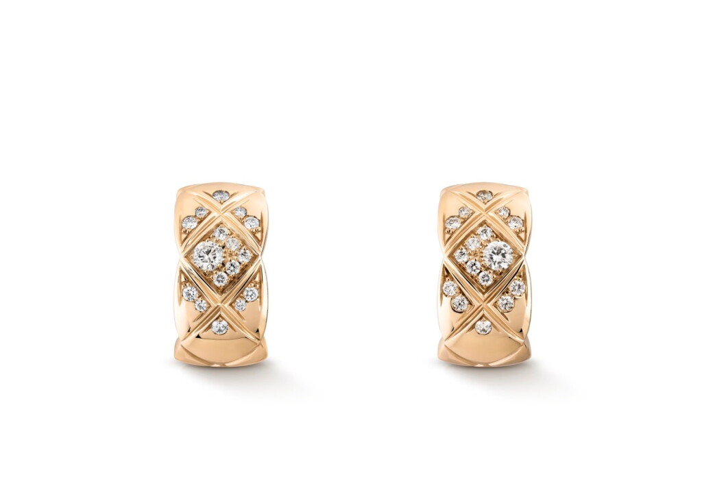 View full screen - View 1 of Lot 9. Pair of 18 Karat Gold and Diamond 'Coco Crush' Earclips.