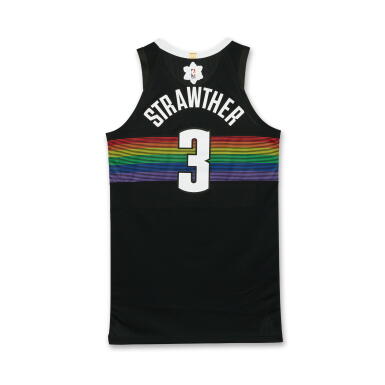 View full screen - View 1 of Lot 51. Julian Strawther ‘Christmas Day’ Denver Nuggets 2025-2026 Game Worn City Edition Jersey.