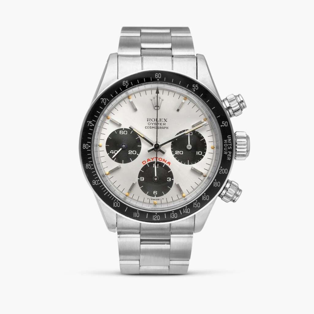 View full screen - View 1 of Lot 2133. Cosmograph Daytona “Big Red”, Reference 6263 | A stainless steel chronograph wristwatch with bracelet, Circa 1978.