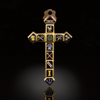 View full screen - View 1 of Lot 43. German, 17th century | Pendant Cross with the Instruments of the Passion.