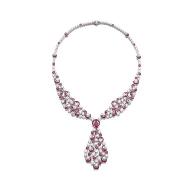 View full screen - View 1 of Lot 238. Ruby and diamond necklace, Graff | 格拉夫 紅寶石及鑽石項鏈.