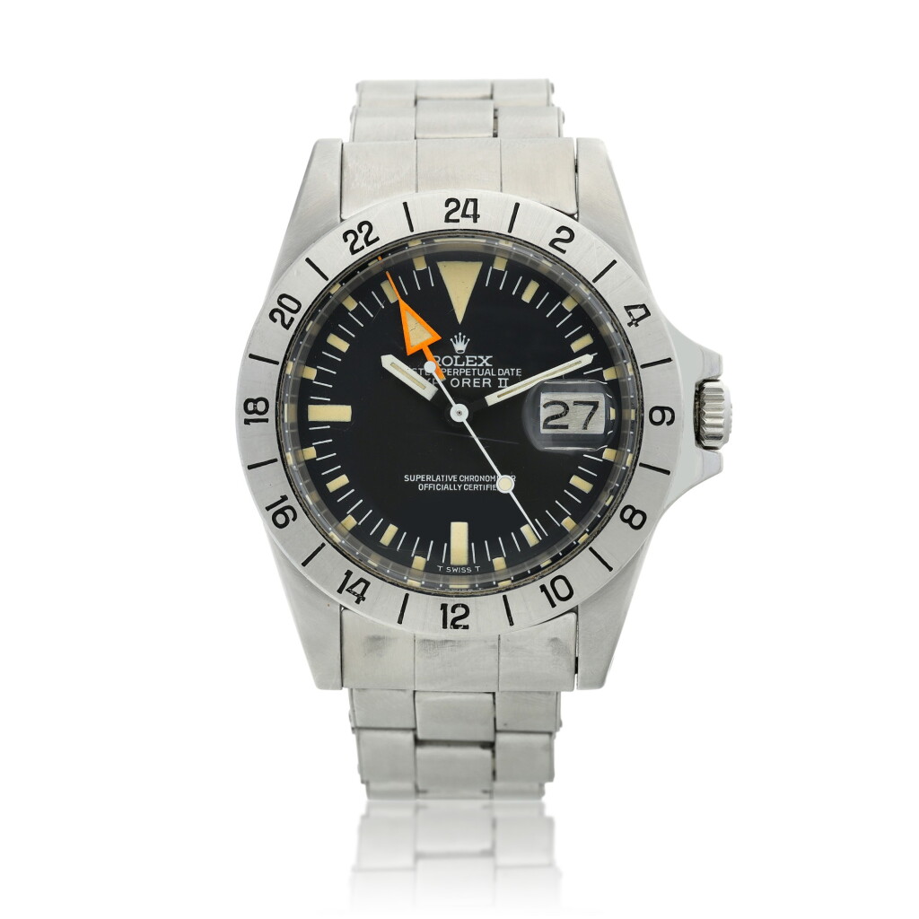 View full screen - View 1 of Lot 20. Reference 1655 Explorer II 'Steve McQueen' A stainless steel automatic wristwatch with 24-hour indication, date and bracelet, Circa 1978.