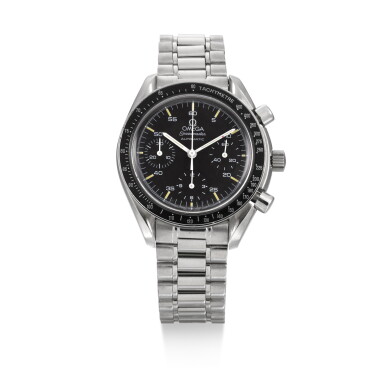 View full screen - View 1 of Lot 1206. OMEGA | SPEEDMASTER REDUCED AUTOMATIC, REF 3510-50.00 STAINLESS STEEL CHRONOGRAPH WRISTWATCH WITH BRACELET CIRCA 1997.