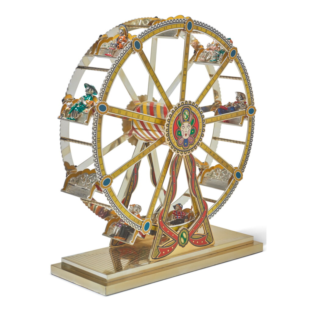 View full screen - View 1 of Lot 1848. A SILVER AND ENAMEL FERRIS WHEEL, DESIGNED BY GENE MOORE FOR TIFFANY & CO., NEW YORK, CIRCA 1990.