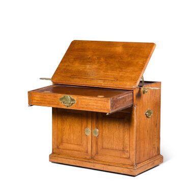 View full screen - View 1 of Lot 26. An Anglo-Chinese teak and walnut travelling/architect's chest, second quarter 18th century.