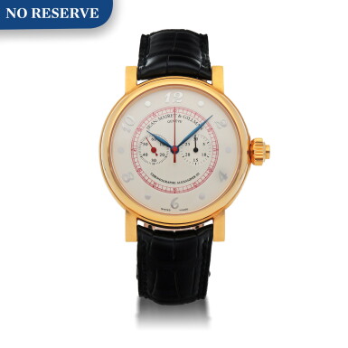 View full screen - View 1 of Lot 415. ALEXANDRE III LIMITED PINK YELLOW GOLD SINGLE BUTTON CHRONOGRAPH WRISTWATCH CIRCA 2010.