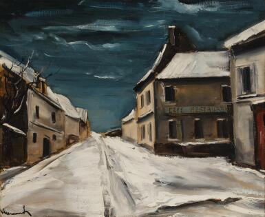 View full screen - View 1 of Lot 443. Village sous la neige.