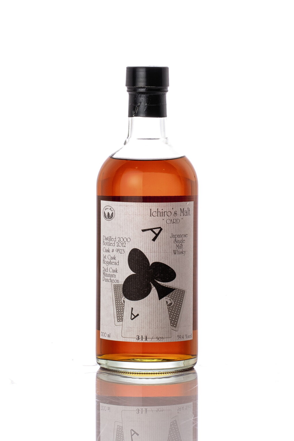 View full screen - View 1 of Lot 5548. 羽生 Hanyu Ichiro's Malt Card Series, Ace of Clubs 59.4 abv NV (1 BT70).