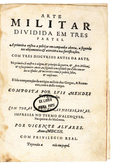 View full screen - View 1 of Lot 370. Portuguese works, by Mendes de Vasconcelos, Lopes da Costa Almeida and Sarmento, 3 volumes.