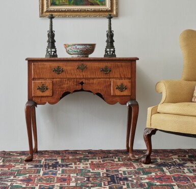View full screen - View 1 of Lot 75. A Queen Anne Figured Maple Dressing Table, Rhode Island, Circa 1730.