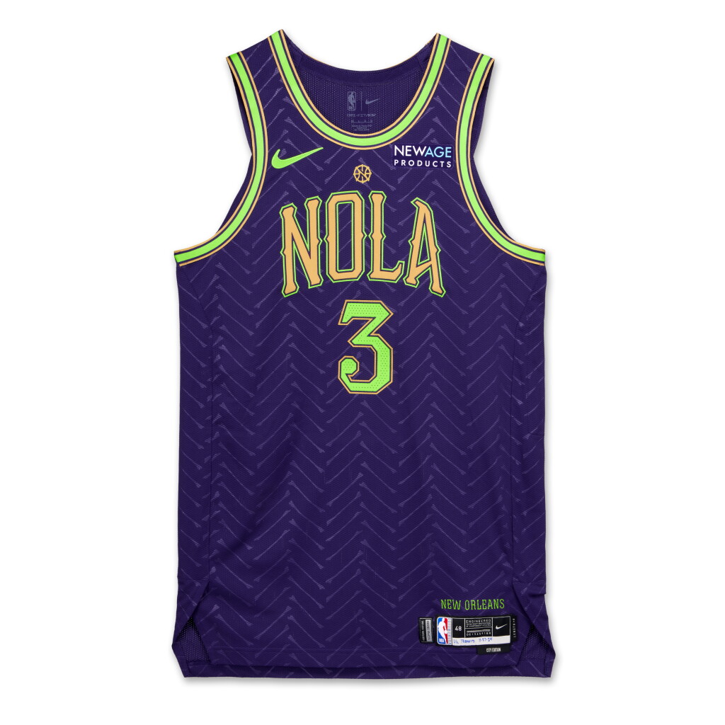 全螢幕檢視 - 查看133CJ McCollum New Orleans Pelicans 2024-2025 Game Worn City Edition Jersey 的1