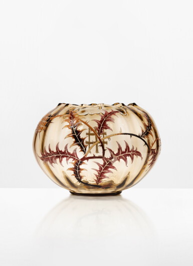 View full screen - View 1 of Lot 50. Chardons et Croix de Lorraine vase, circa 1885 – 1890.