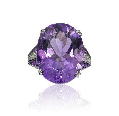 View full screen - View 1 of Lot 45. Amethyst and diamond ring, Michele della Valle.