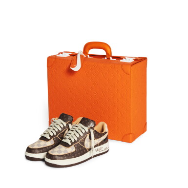 View full screen - View 1 of Lot 1. Nike x Louis Vuitton “Air Force 1” & Pilot Case | Size 7.