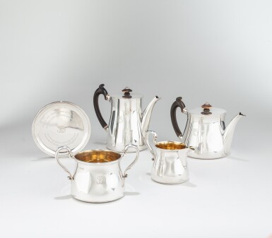 View full screen - View 1 of Lot 563. A Victorian five-piece silver tea and coffee service, R&S Garrard, London, 1848.
