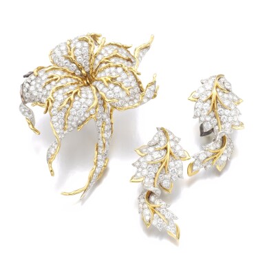 View full screen - View 1 of Lot 594. WOLFERS | DIAMOND DEMI-PARURE.