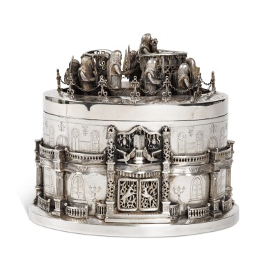 View full screen - View 1 of Lot 12. A Silver Figural Etrog Box, Zvi Pekkar, probably London, circa 1980.
