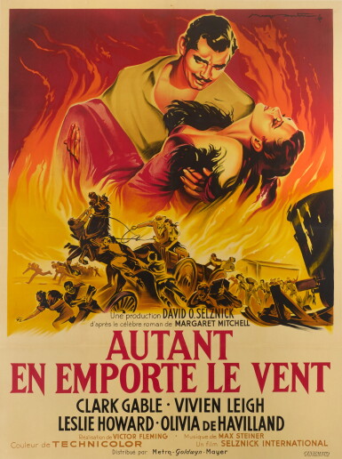 View full screen - View 1 of Lot 134. GONE WITH THE WIND (1939) POSTER, FRENCH.