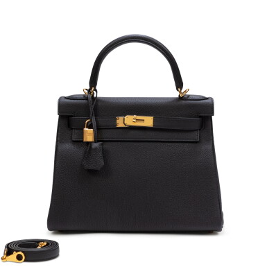 View full screen - View 1 of Lot 669. Black Togo Kelly 28 Retourné Gold Hardware, 2023.