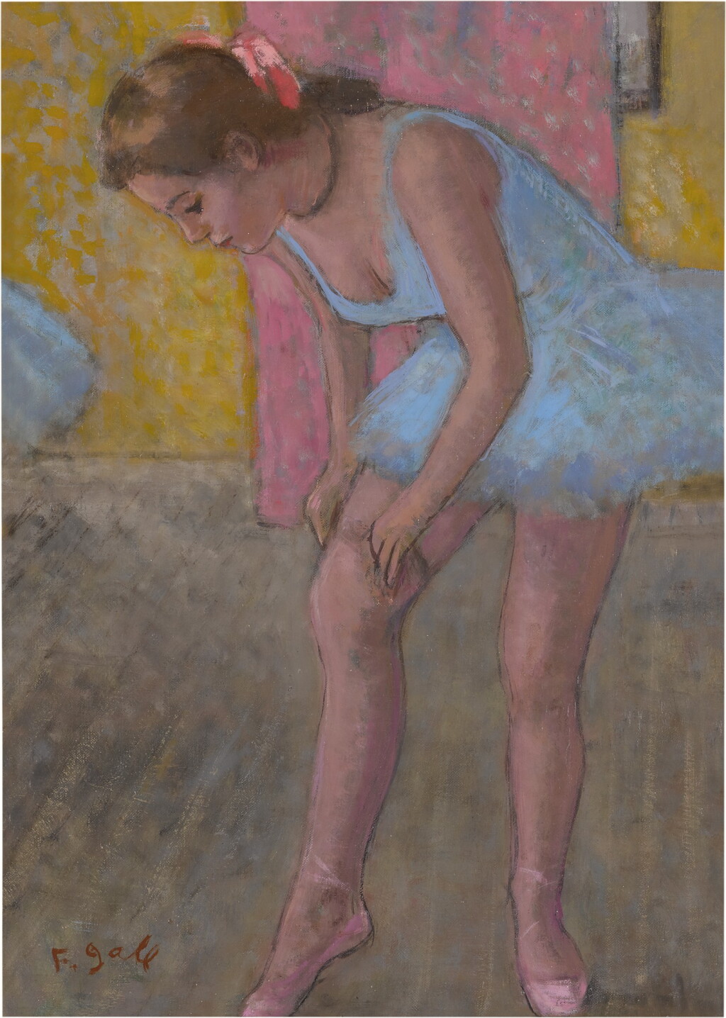 View full screen - View 1 of Lot 14. Danseuse tirant son bas.