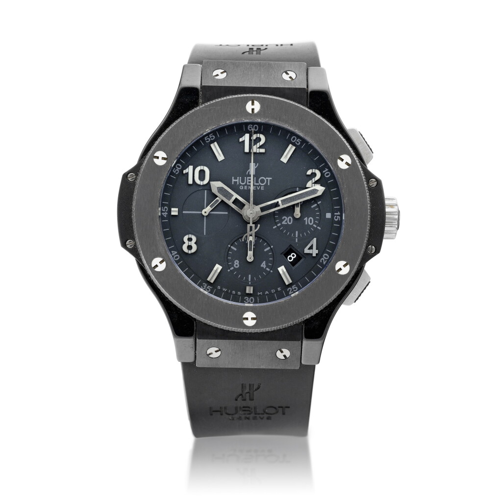 View full screen - View 1 of Lot 8145. Big Bang Ice Bang, Reference 301 | A black ceramic and titanium chronograph wristwatch with date and Tungsten bezel, Circa 2008 | 宇舶 | Big Bang Ice Bang 型號301 | 黑色陶瓷及鈦金屬計時腕錶,備日期顯示及鎢金屬錶圈,約2008年製.