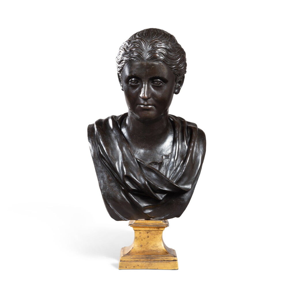 View full screen - View 1 of Lot 419. A Venetian bronze Bust of a Roman Empress, late 16th century, inspired by the Antique.
