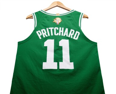 View full screen - View 1 of Lot 121. Payton Pritchard Boston Celtics 2022 NBA Finals Game Worn Icon Edition Jersey | Game 2.