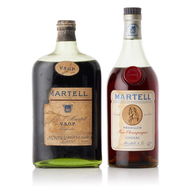 View full screen - View 1 of Lot 6593. Martell VSOP Cognac Mixed Lot 40.0 abv NV (1 BT70, 1 BT72).