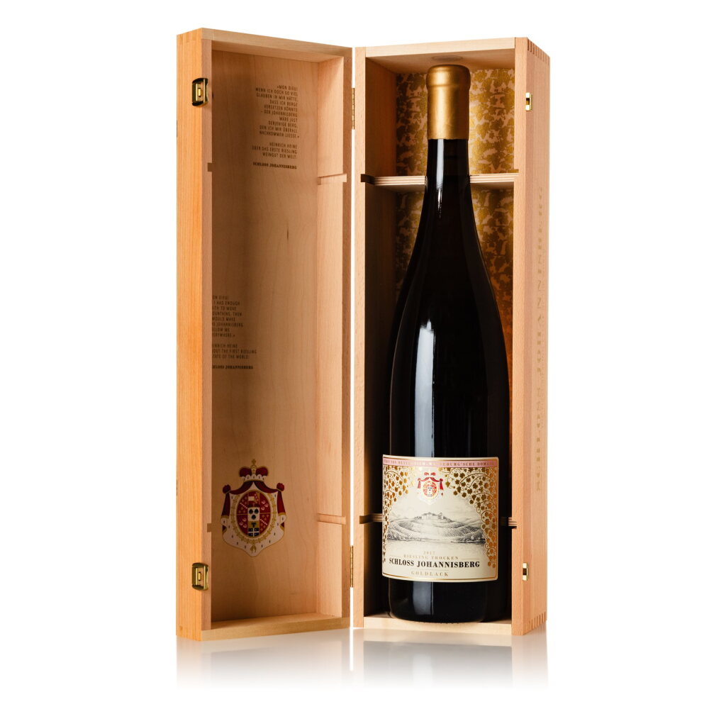 View full screen - View 1 of Lot 33. Wine and Dine Experiences | Schloss Johannisberg, Rheingau, Germany | 1 Jeroboam (3L) of Riesling Goldlack Trocken 2017 in wooden case together with a private visit and tasting, for 2 guests.